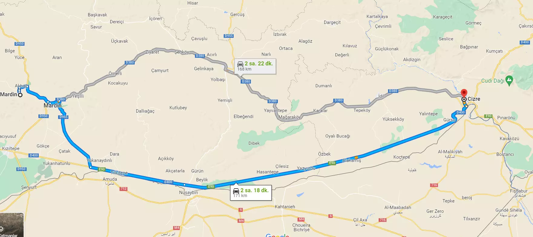 Mardin Cizre arası kaç km? Kaç saat sürer?