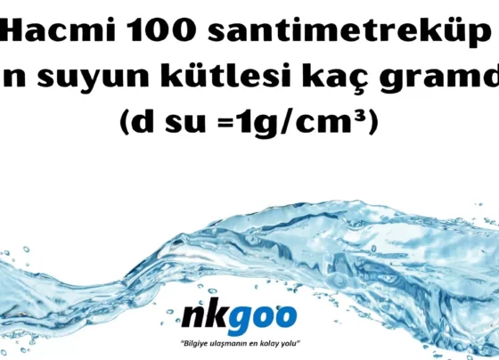 Hacmi 100 santimetrekup olan suyun kutlesi kac gramdir