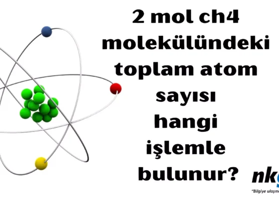 2 mol ch4 molekulundeki toplam atom sayisi hangi islemle bulunur