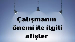 Çalışmanın önemi ile ilgili afişler 