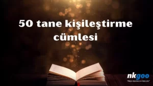 50 tane kişileştirme cümlesi